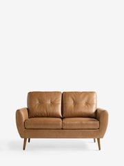 Vintaged Faux Leather Light Brown Small Wilson 2 Seater Sofa - Image 6 of 9