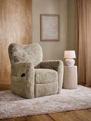 Oslo Faux Fur Mink Brown Wilson Highback Riser Recliner Armchair - Image 1 of 14