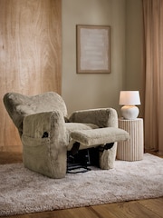 Oslo Faux Fur Mink Brown Wilson Highback Riser Recliner Armchair - Image 3 of 14