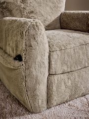 Oslo Faux Fur Mink Brown Wilson Highback Riser Recliner Armchair - Image 5 of 14