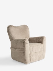 Oslo Faux Fur Mink Brown Wilson Highback Riser Recliner Armchair - Image 9 of 14