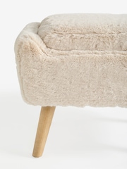 Oslo Faux Fur Light Natural Wilson Storage Footstool - Image 8 of 10