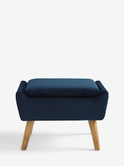 Soft Velvet Navy Blue Wilson Storage Footstool - Image 6 of 7