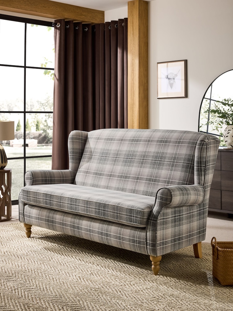 Versatile Check Nevis Grey Sherlock 3 Seater Sofa - Image 1 of 9