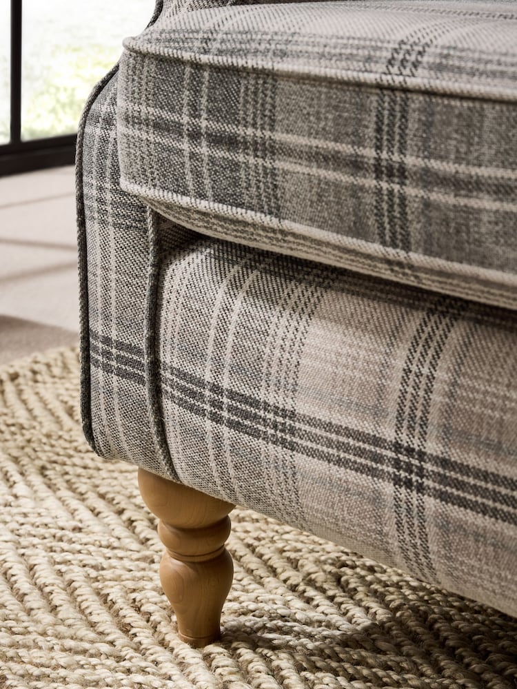 Versatile Check Nevis Grey Sherlock 3 Seater Sofa - Image 2 of 9