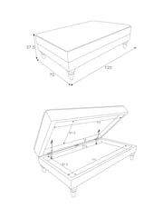 Versatile Check Nevis Grey Sherlock Storage Coffee Table - Image 10 of 11
