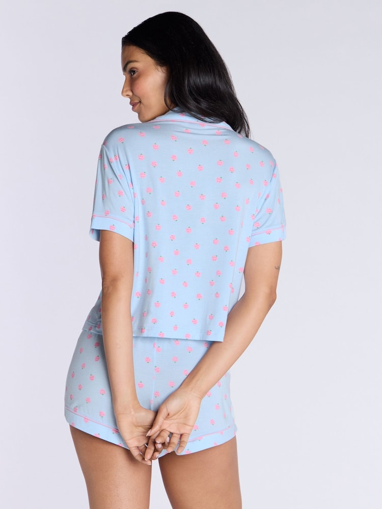 Boux Avenue Blue Strawberry Modal Short Pyjamas Set - صورة 2 من 5
