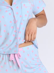 Boux Avenue Blue Strawberry Modal Short Pyjamas Set - صورة 5 من 5