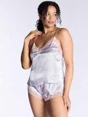 Boux Avenue Blue Amelia Satin Stripe Cami & Short Pyjamas Set - صورة 1 من 5