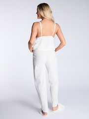Boux Avenue Broderie 100% Cotton White Cami & Pant Pyjamas Set - Image 3 of 5