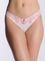 Rosa - Boux Avenue Pink Etta Satin and Lace Briefs - Imagen 1 de 2