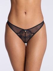 Boux Avenue Naomi Lace Bumless Black Briefs - Image 1 of 4