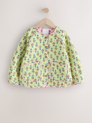 Lime Green Floral Print Quilted Jacket (3-16yrs) - Image 1 of 6