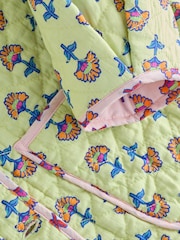 Lime Green Floral Print Quilted Jacket (3-16yrs) - Image 4 of 6