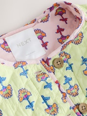 Lime Green Floral Print Quilted Jacket (3-16yrs) - Image 6 of 6