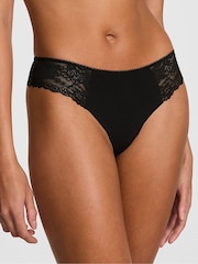 Victoria's Secret PINK Black Thong No Show Lace Trim Knickers - Image 1 of 3