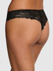 Victoria's Secret PINK Black Thong No Show Lace Trim Knickers - Image 2 of 3
