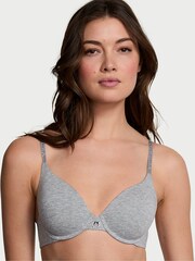 Victoria's Secret Heather Grey Lightly Lined Full Cup Cotton Logo Bra - Image 1 of 3