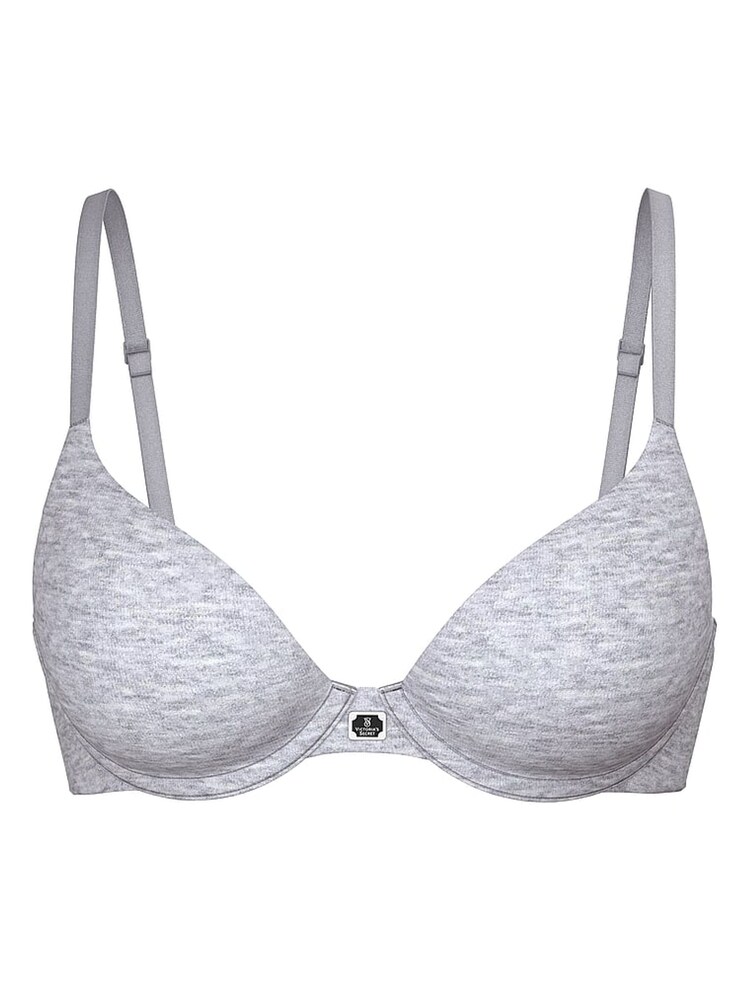 Victoria's Secret Heather Grey Lightly Lined Full Cup Cotton Logo Bra - Image 3 of 3