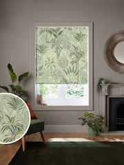 Sara Miller Soft Olive Green Palm Garden Made to Measure Roman Blind - Image 1 of 6