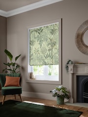 Sara Miller Soft Olive Green Palm Garden Made to Measure Roman Blind - Image 5 of 6