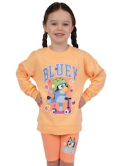 Character Orange 100% Cotton Sweatshirt And Shorts Set - Image 1 of 12