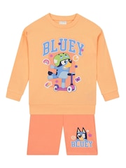 Character Orange 100% Cotton Sweatshirt And Shorts Set - Image 7 of 12