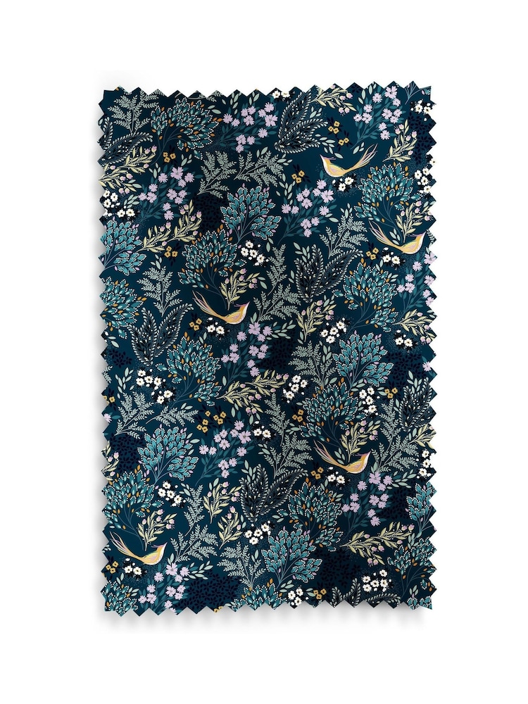 Sara Miller Teal Blue Faux Silk Songbird Made to Measure Roman Blind - Image 6 of 6
