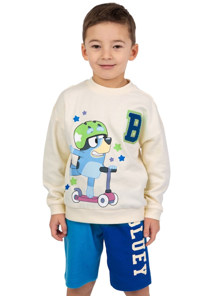 Character Cream 100% Cotton Sweatshirt And Shorts Set - Image 1 of 11
