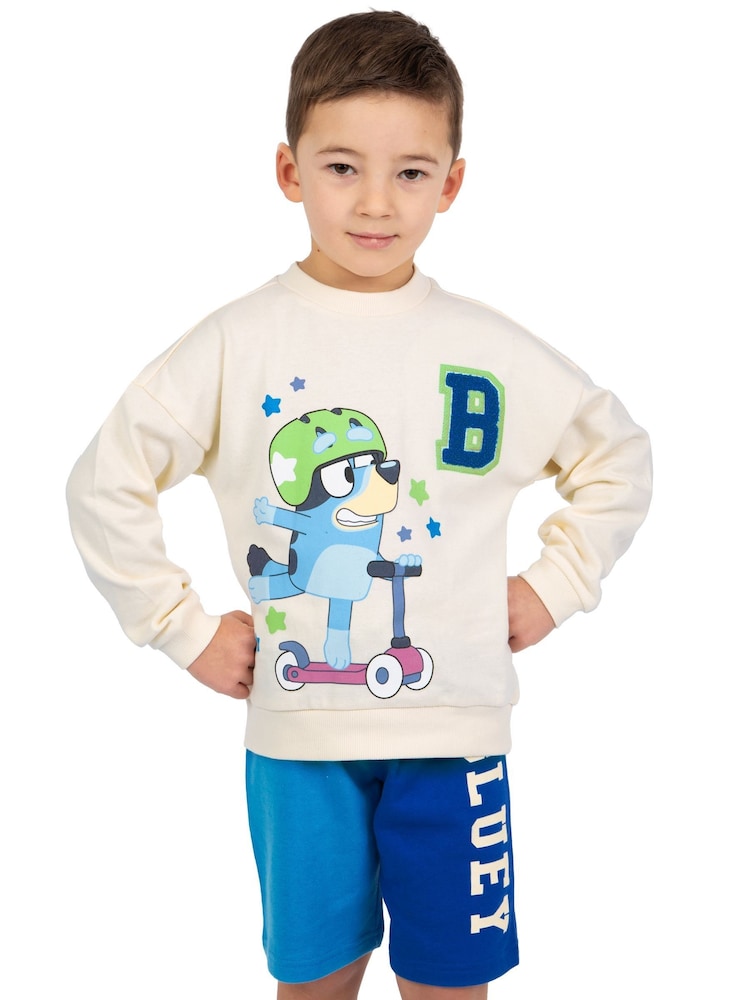 Character Cream 100% Cotton Sweatshirt And Shorts Set - Image 2 of 11