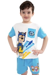 Character Blue PAW Patrol Chase 100% Cotton T-Shirt And Shorts Set - Image 4 of 12