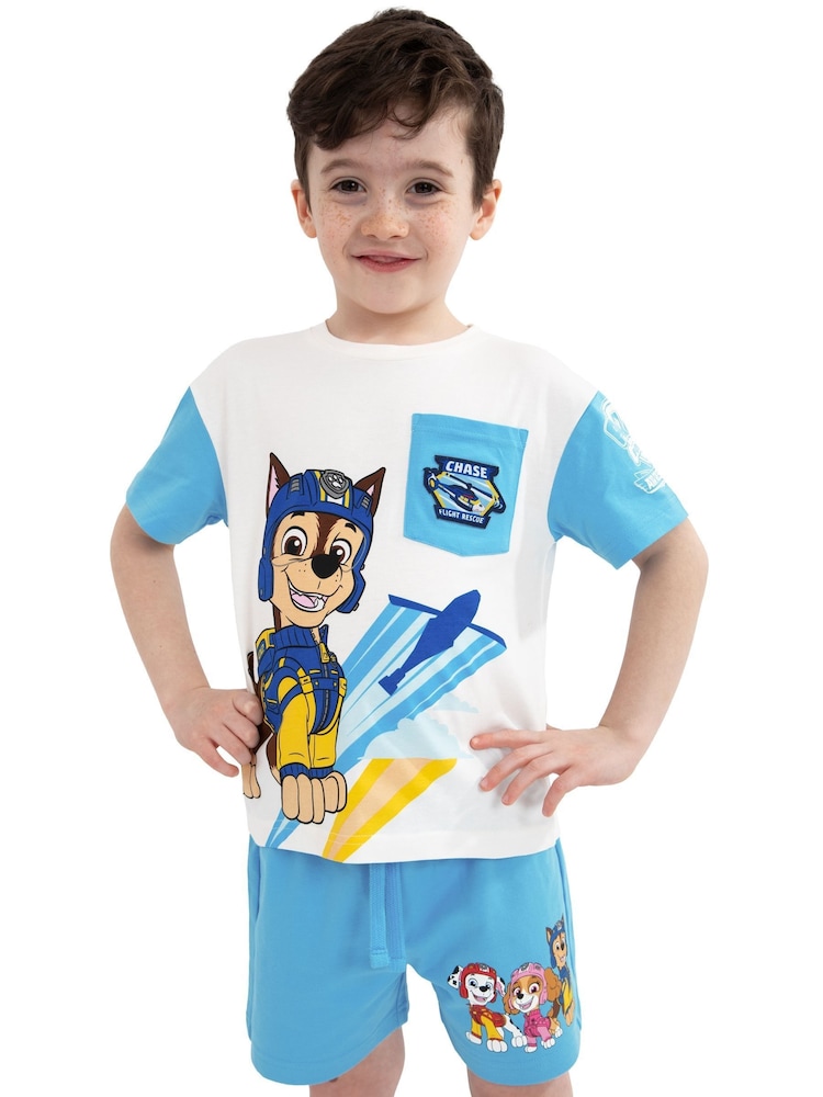 Character Blue PAW Patrol Chase 100% Cotton T-Shirt And Shorts Set - Image 4 of 12