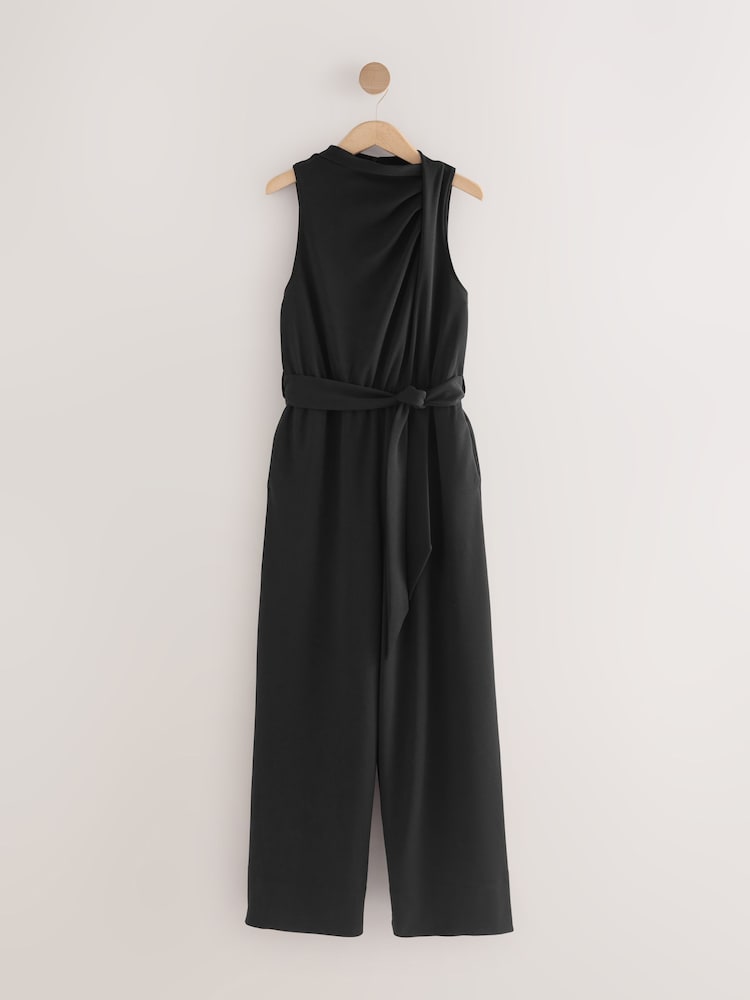 Black Occasion Cowl Neck Sleeveless Jersey Jumpsuit - Image 1 of 3 Black Occasion Cowl Neck Sleeveless Jersey Jumpsuit - Image 1 of 3