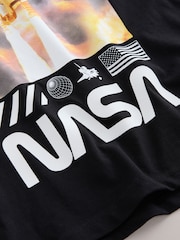 Black NASA License Short Sleeve T-Shirt (3-16yrs) - Image 3 of 4