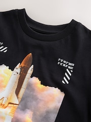 Black NASA License Short Sleeve T-Shirt (3-16yrs) - Image 4 of 4