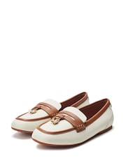 Moda in Pelle Erythrina Tassel Leopard Print Trim Comfort Leather Loafers - Image 3 of 5
