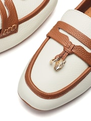 Moda in Pelle Erythrina Tassel Leopard Print Trim Comfort Leather Loafers - Image 5 of 5