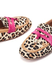 Moda in Pelle Erythrina Tassel Leopard Print Trim Comfort Leather Loafers - Image 5 of 5