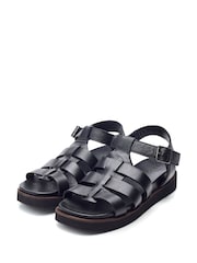 Moda in Pelle Shipshape Square Toe Leather Gladiator Sandals - Image 2 of 4