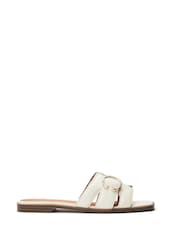 Moda in Pelle Liatris Woven Leather Square Toe White Sandal - Image 2 of 5
