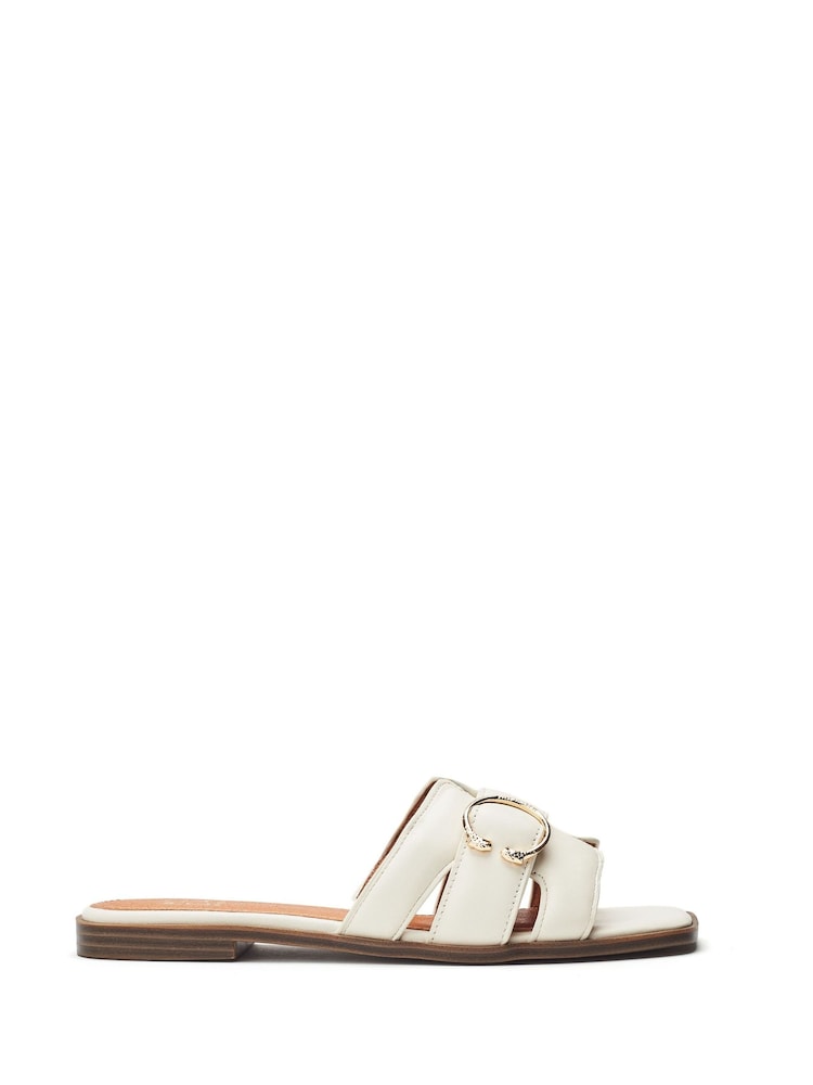 Moda in Pelle Liatris Woven Leather Square Toe White Sandal - Image 2 of 5 Moda in Pelle Liatris Woven Leather Square Toe White Sandal - Image 2 of 5