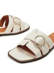 Moda in Pelle Liatris Woven Leather Square Toe White Sandal - Image 5 of 5