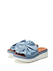 Moda in Pelle Ollin Twist Upper Sporty Low Wedge Leather Sliders - Image 2 of 4