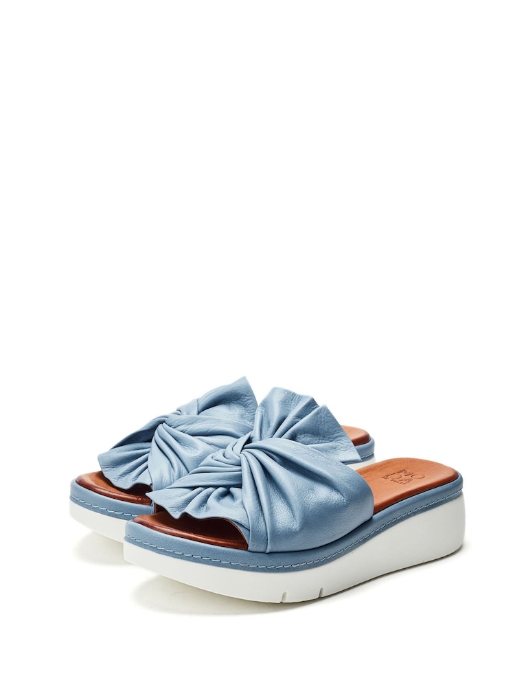 Moda in Pelle Ollin Twist Upper Sporty Low Wedge Leather Sliders - Image 2 of 4