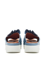 Moda in Pelle Ollin Twist Upper Sporty Low Wedge Leather Sliders - Image 3 of 4