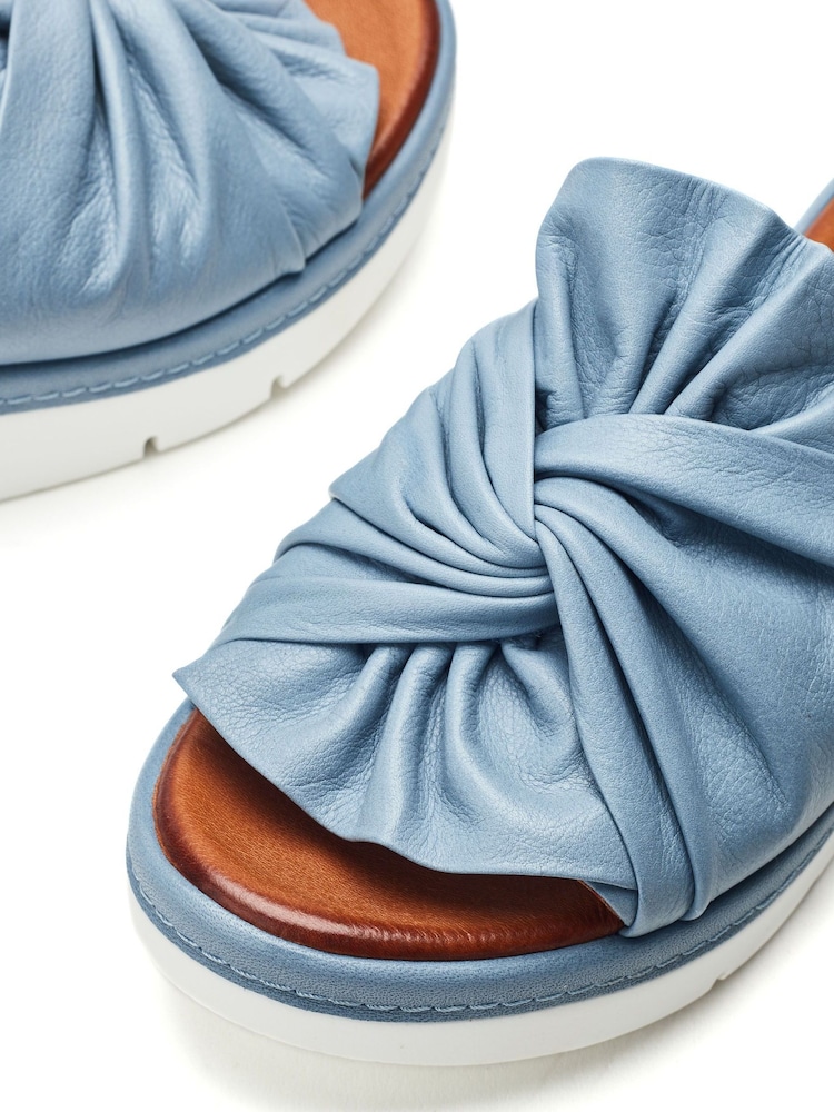 Moda in Pelle Ollin Twist Upper Sporty Low Wedge Leather Sliders - Image 4 of 4