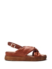 Moda in Pelle Kalmia Twisted Feature Leather Wedge Sandals - Image 1 of 4