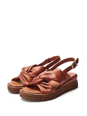 Moda in Pelle Kalmia Twisted Feature Leather Wedge Sandals - Image 2 of 4