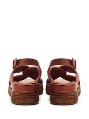 Moda in Pelle Kalmia Twisted Feature Leather Wedge Sandals - Image 3 of 4