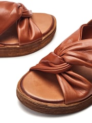 Moda in Pelle Kalmia Twisted Feature Leather Wedge Sandals - Image 4 of 4